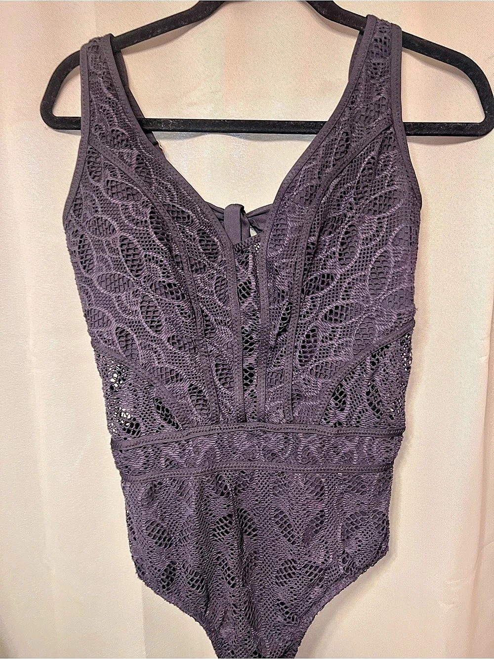 Becca Black Lace One-Piece Swimsuit Like New